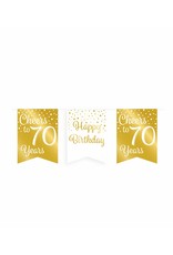 Party Vlag Banner Goud/Wit - 70