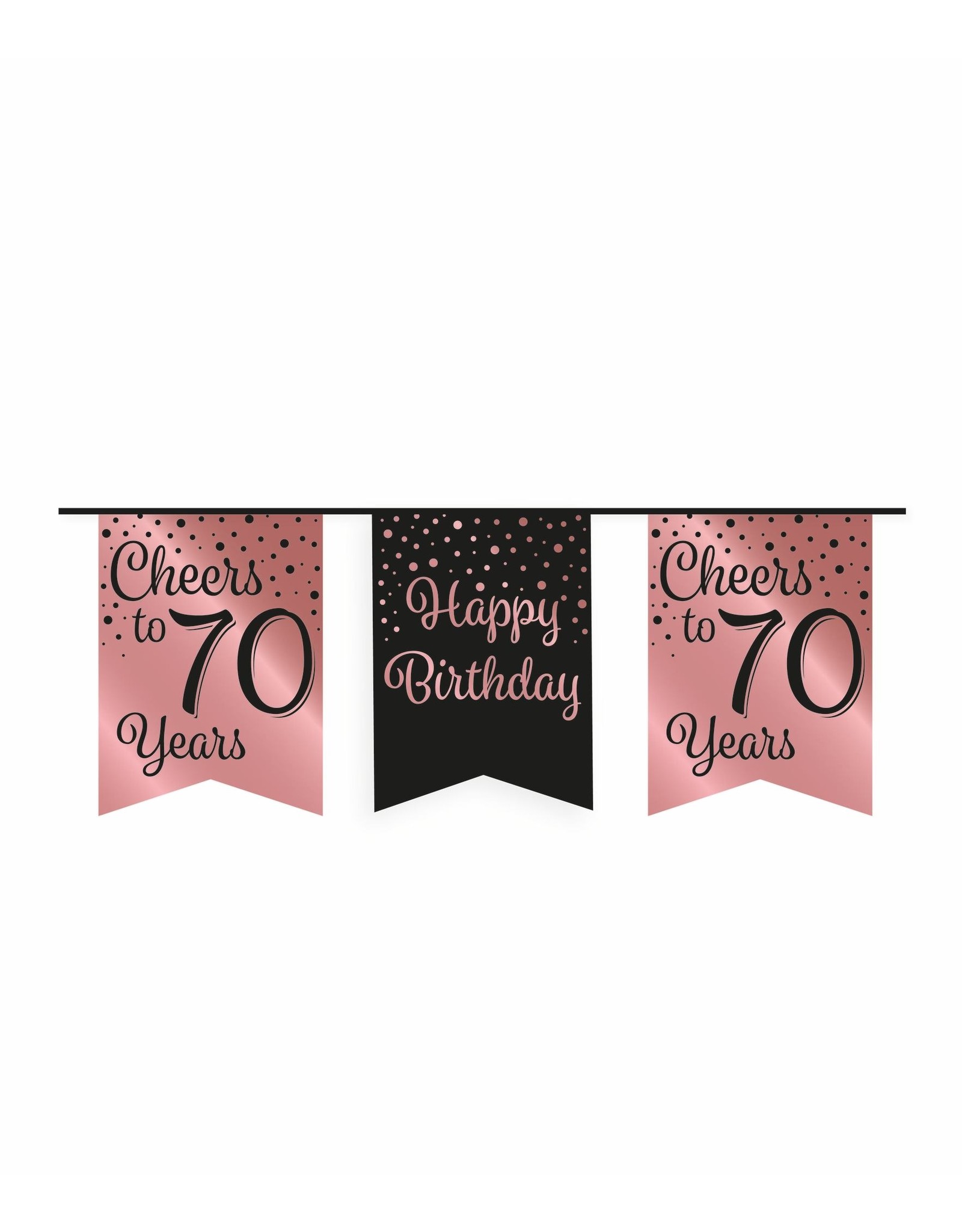 Party Vlag Banner Roze/Zwart - 70