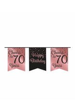 Party Vlag Banner Roze/Zwart - 70