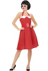 Jaren 50 Rockabilly Pin Up Kostuum, Rood