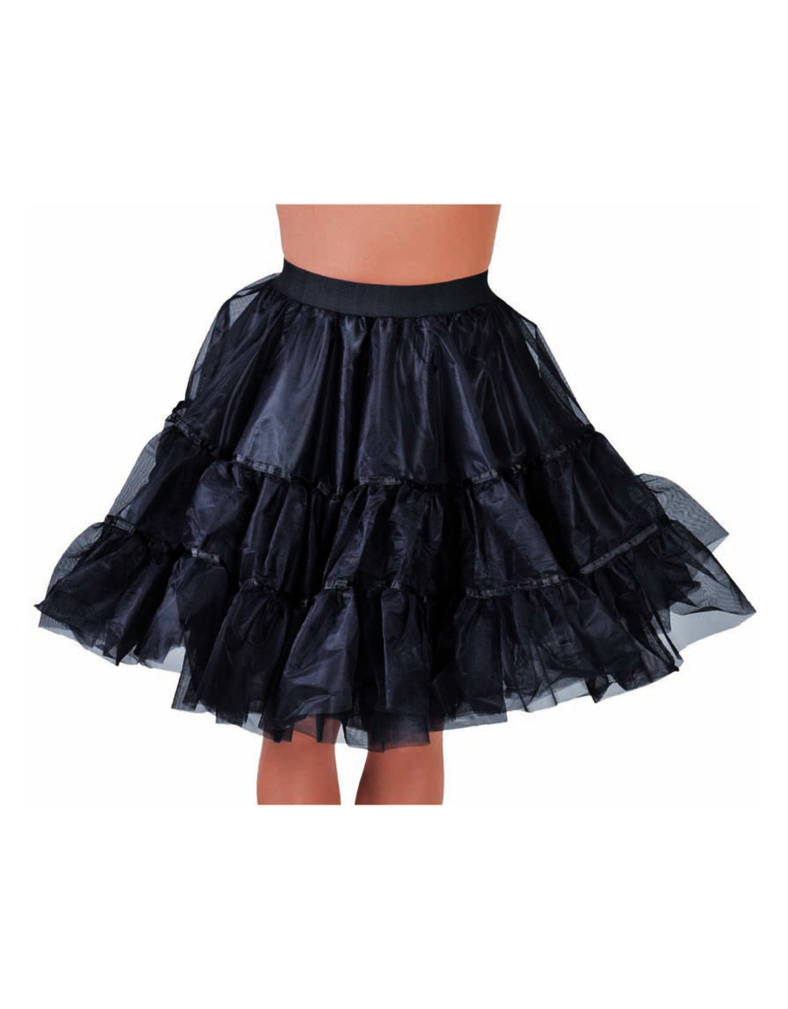 Petticoat Zwart middel lang, elastique