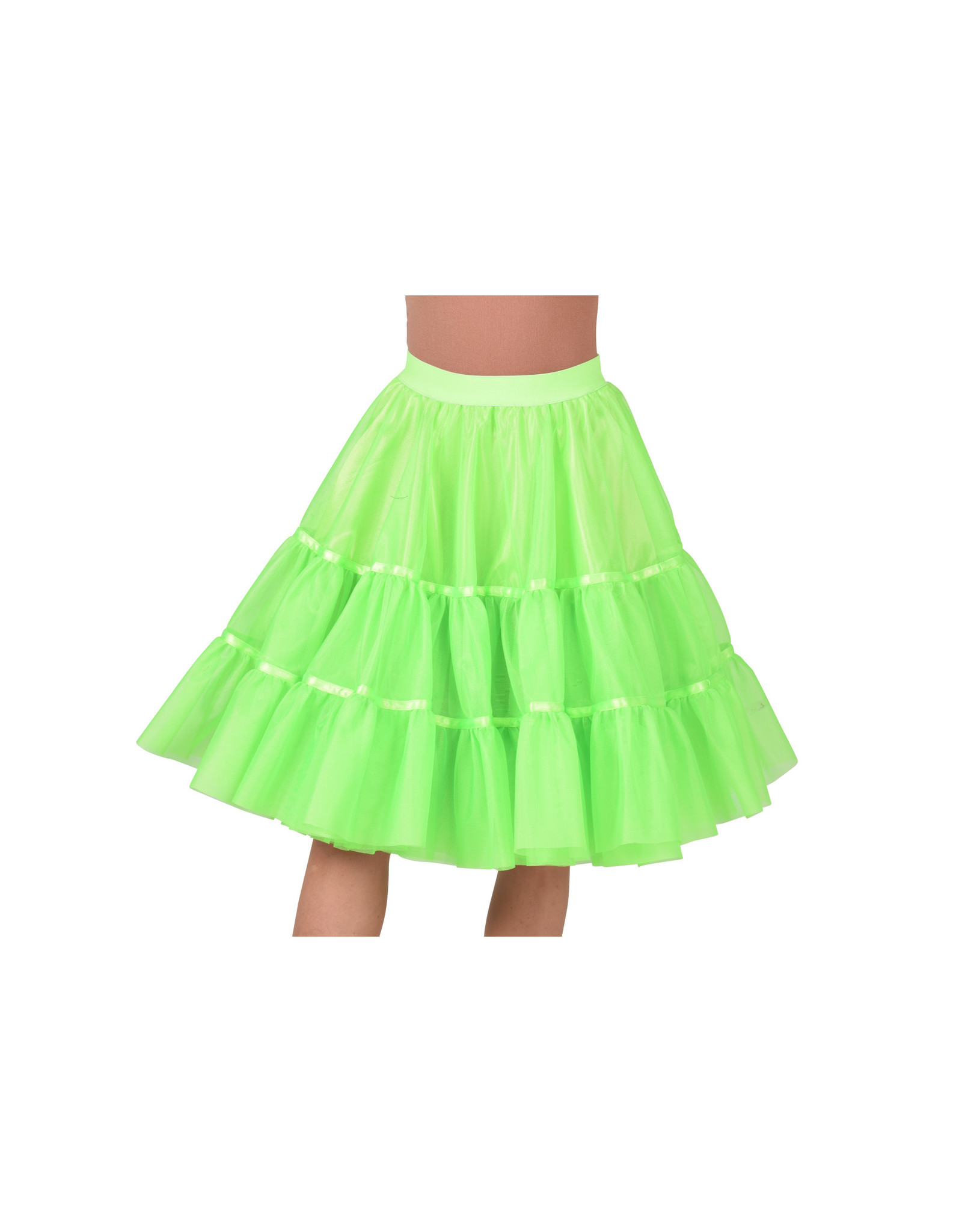 Petticoat Fluor Groen Middel Lang, Elastique