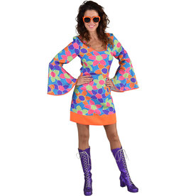 Jaren 70 Jurk Bloem Margriet Multicolor