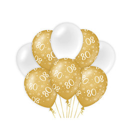 Decoratie Ballon Goud/Wit - 80