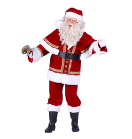 Kerstman Fluweel Deluxe met Cape, Rood