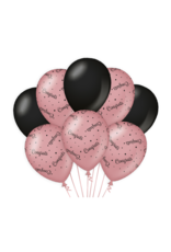 Ballonnen Rosé/Zwart - Congrats