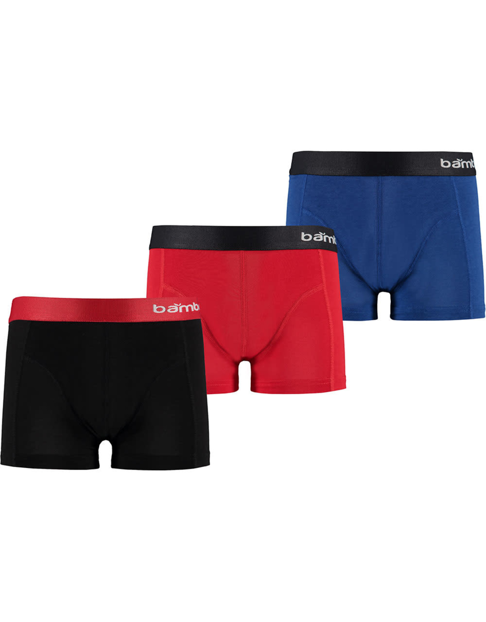 Apollo Basic Bamboe Jongens Boxershorts, Multi/Rood (3 Stuks)