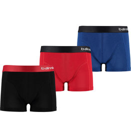 Apollo Basic Bamboe Jongens Boxershorts, Multi/Rood (3 Stuks)