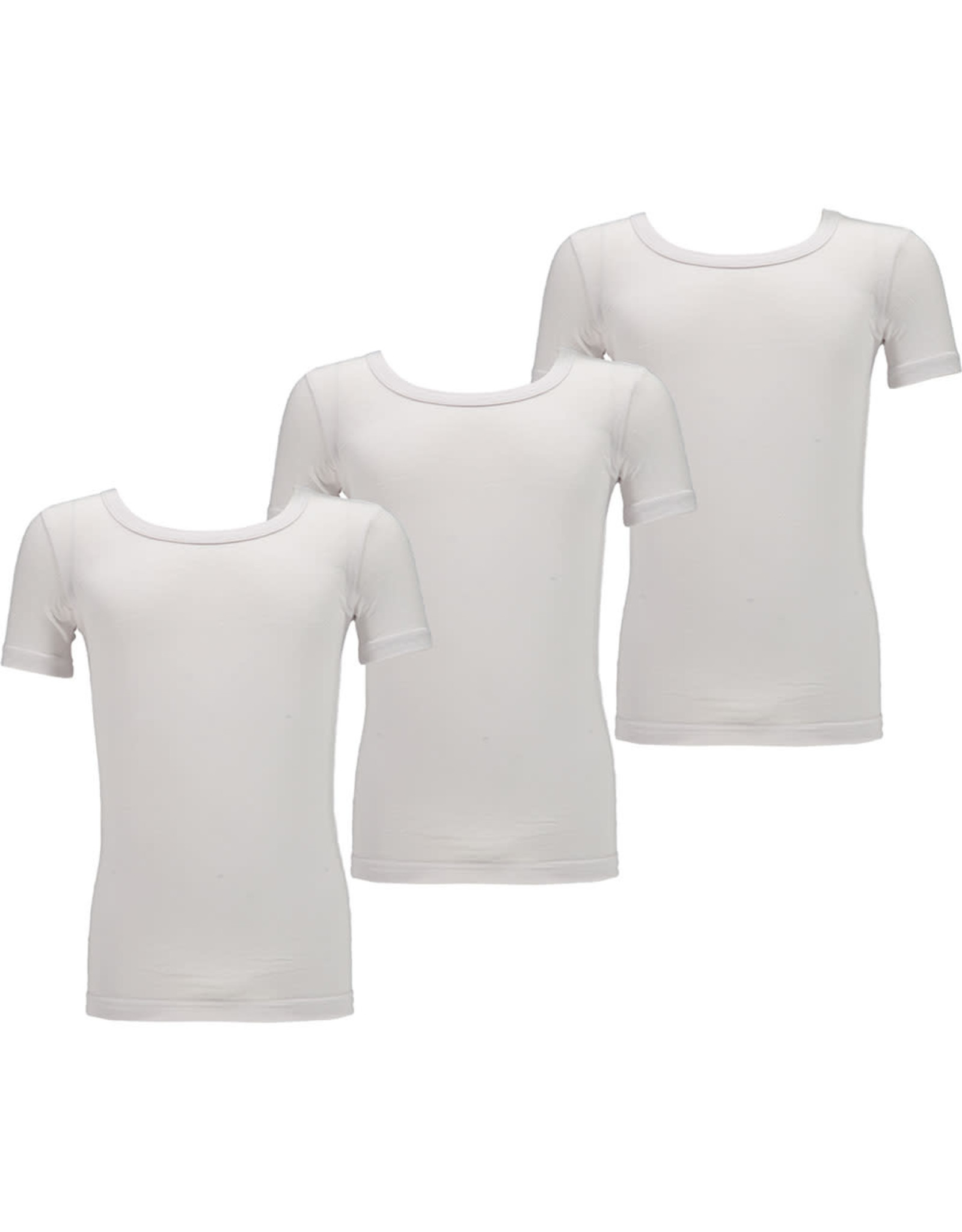 Apollo Basic Bamboe T-Shirt met Ronde Hals voor Kinderen, Wit (3 Stuks)