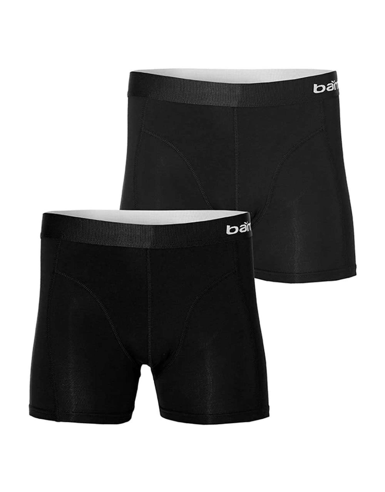 Apollo Basic Bamboe Heren Boxershorts, Zwart (2 Stuks)