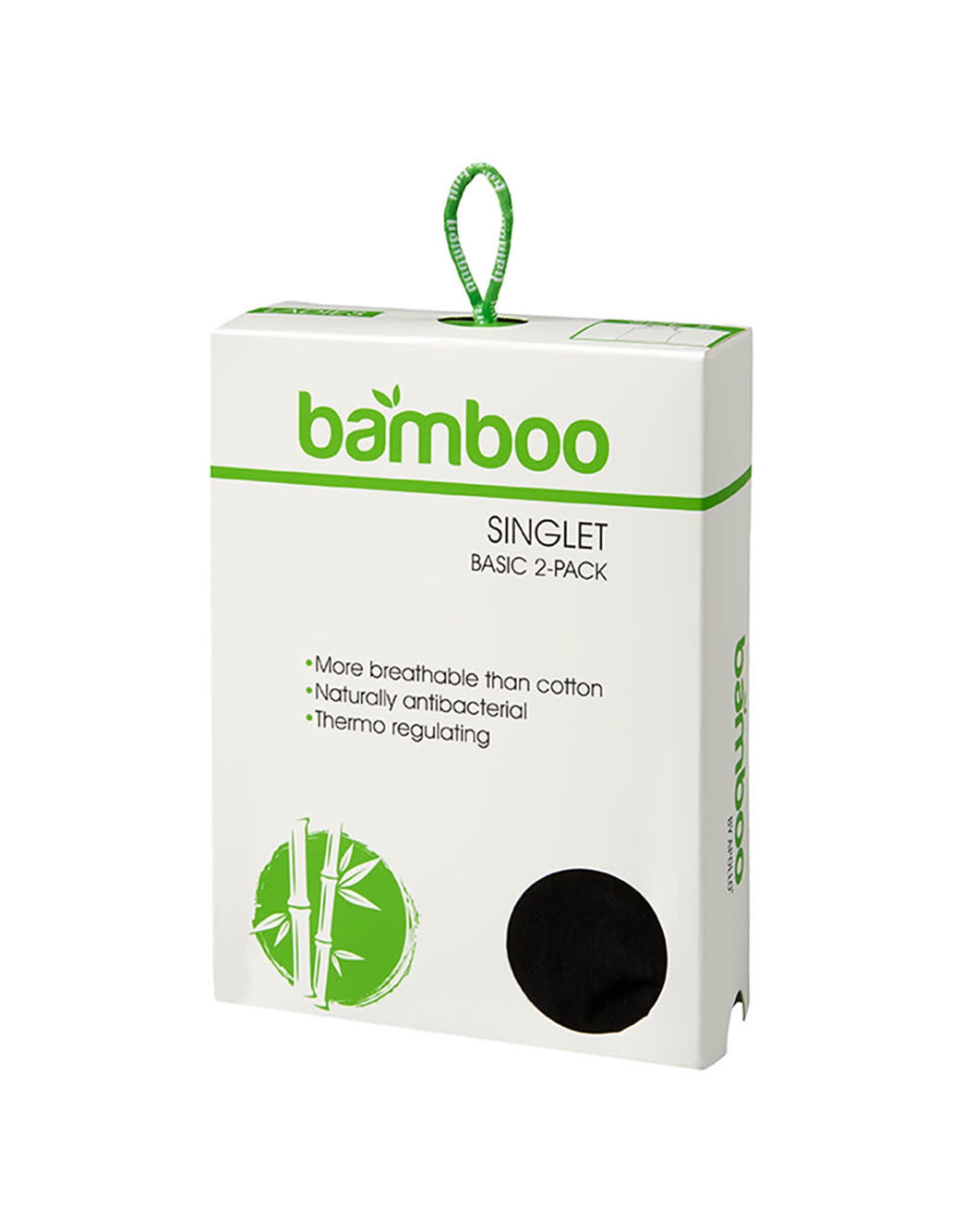 Basic Bamboe Singlet voor Dames, Zwart (2 Stuks)