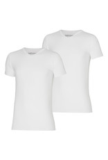 Apollo Basic Bamboe T-Shirt met V-Hals voor Heren, Wit ( 2 Stuks)