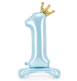 Staande Folieballon Metallic Hemelsblauw nummer 1