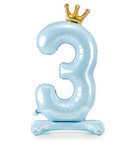 Staande Folieballon Metallic Hemelsblauw nummer 3