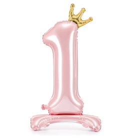 Staande Folieballon Metallic Licht Roze nummer 1