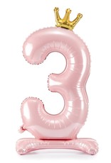 Staande Folieballon Metallic Licht Roze nummer 3