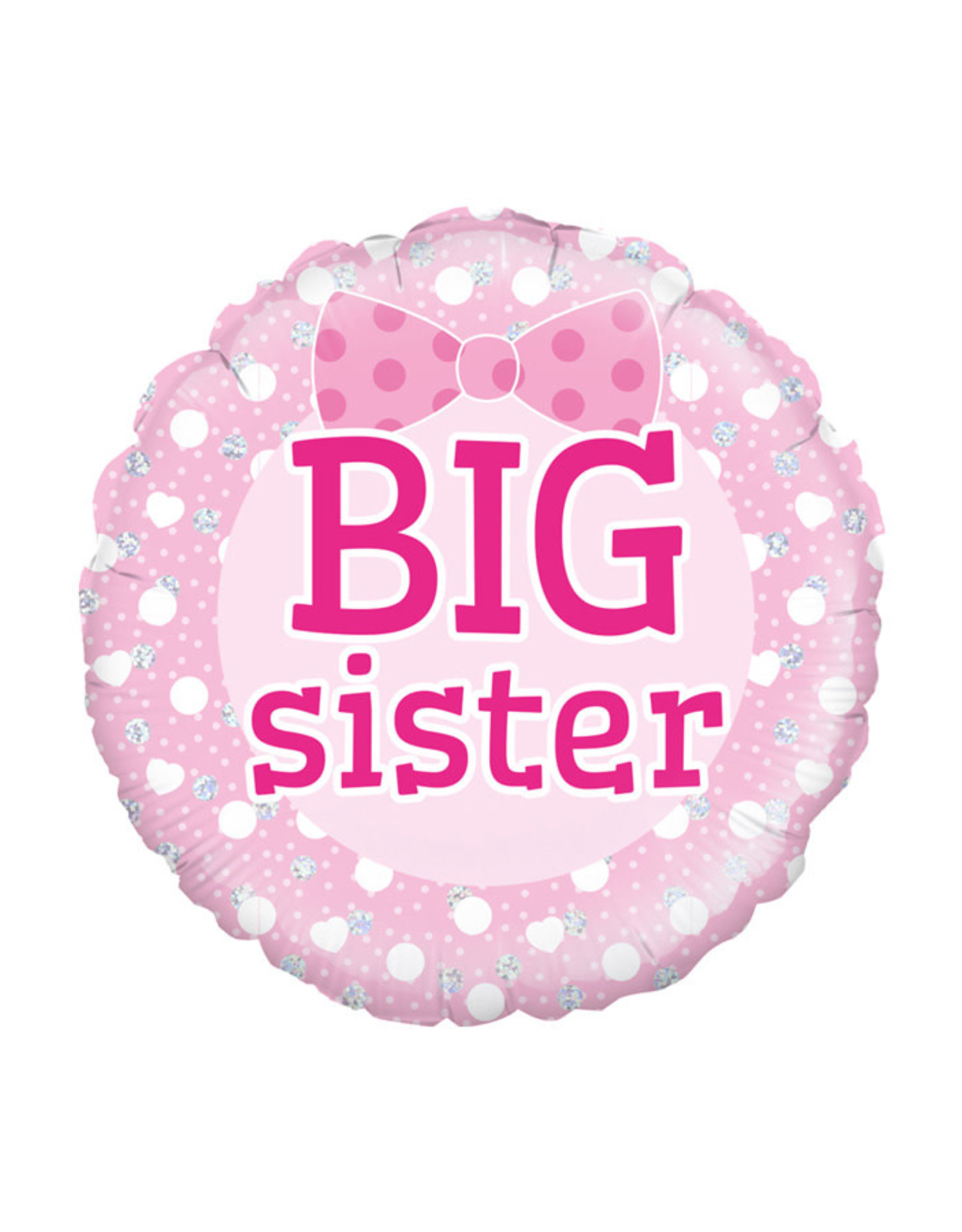 Folieballon Big Sister Licht Roze Holografisch (46cm)