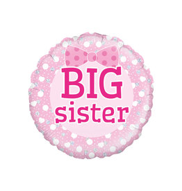 Folieballon Big Sister Licht Roze Holografisch (46cm)