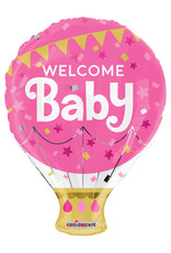 Folieballon Welcome Baby Roze (46 cm)
