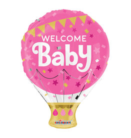 Folieballon Welcome Baby Roze (46 cm)