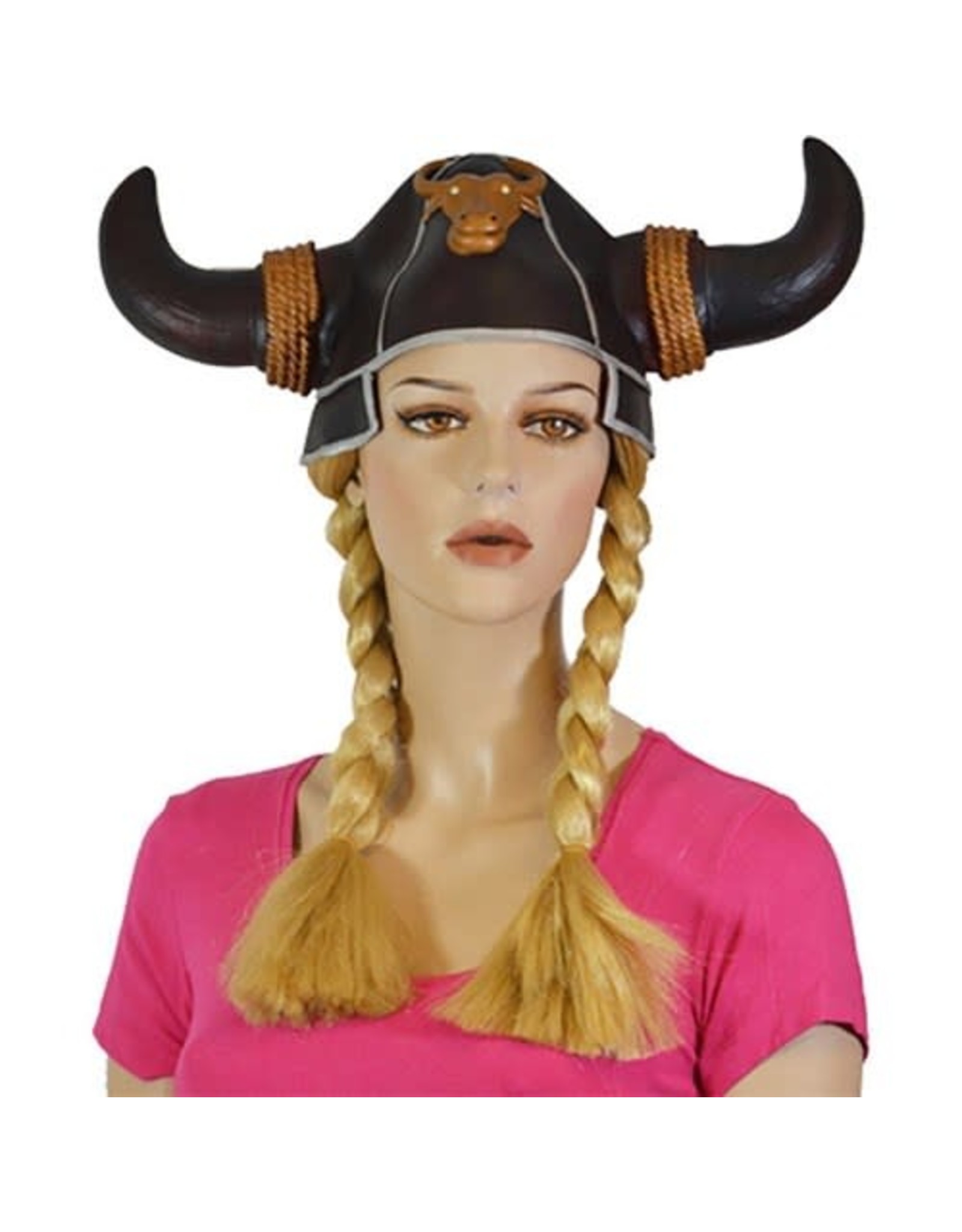 Viking Helm met Blonde Vlechten