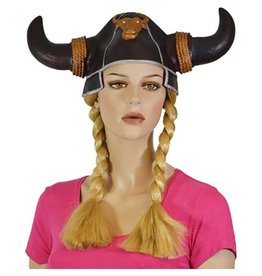Viking Helm met Blonde Vlechten