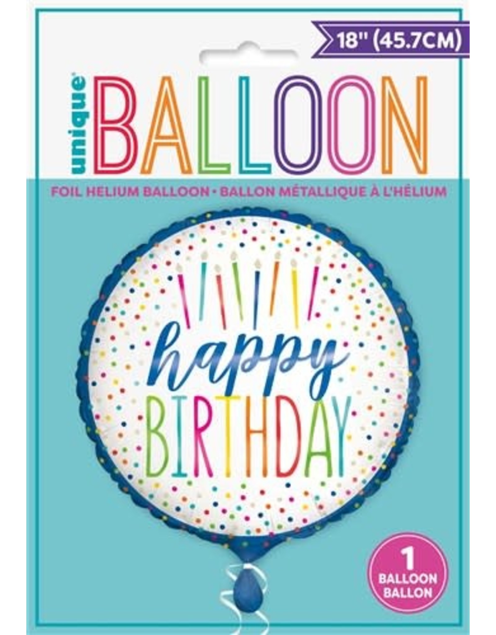 Folieballon "Happy Birthday" 45cm