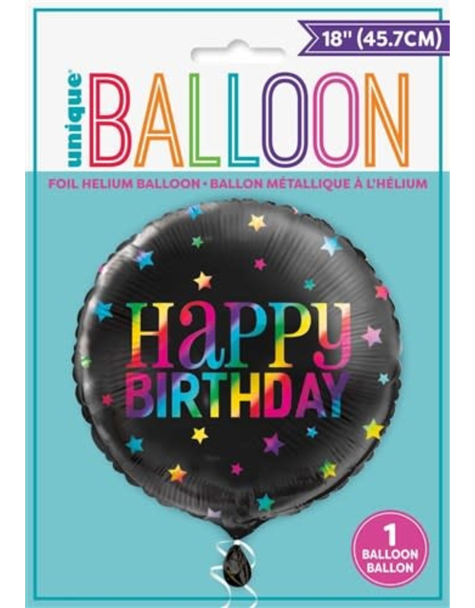 Folieballon Rainbow "Happy Birthday" 45cm