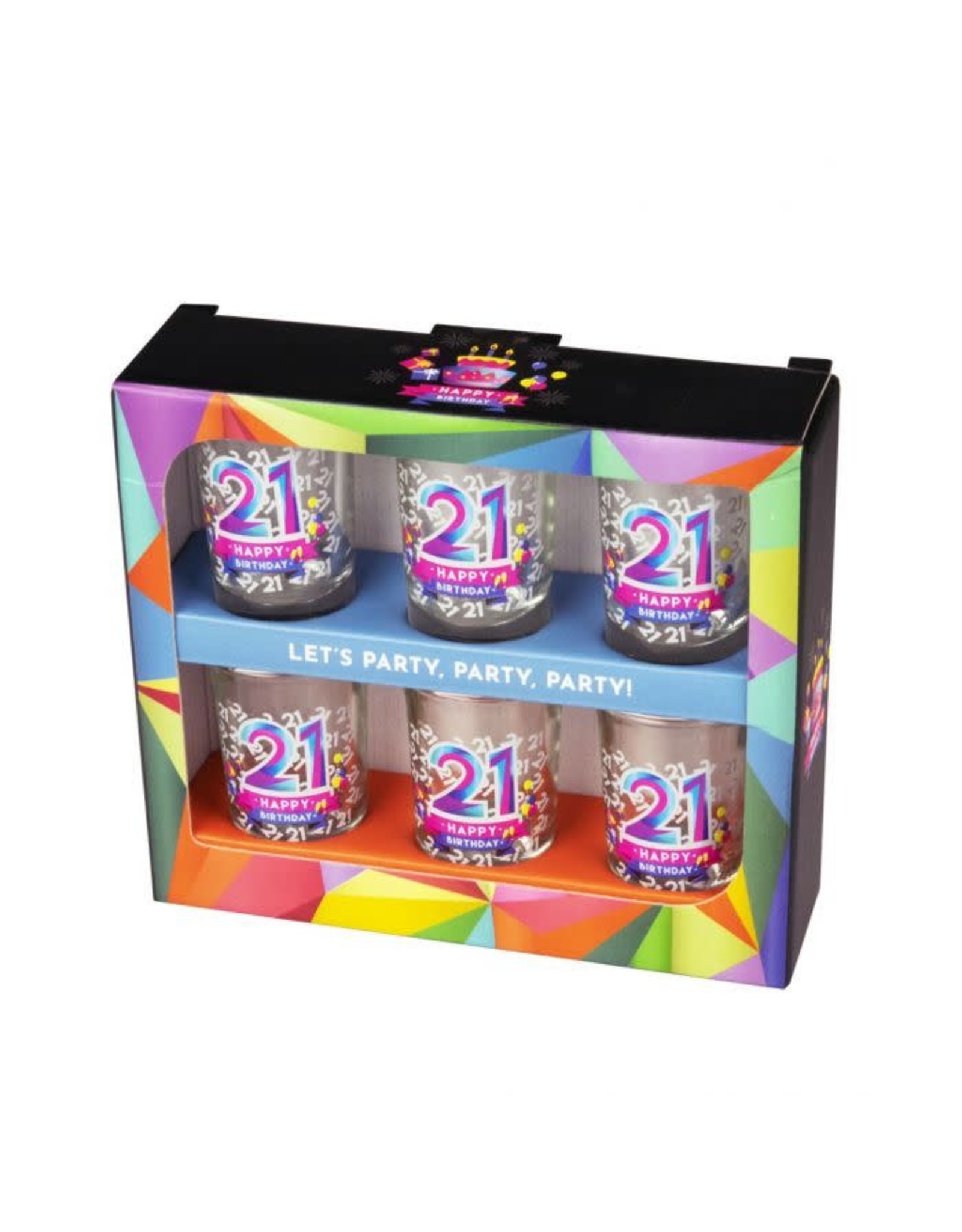 Paperdreams 6 Happy Shot Glasses 21 jaar - 6 Borrelglaasjes 21 jaar