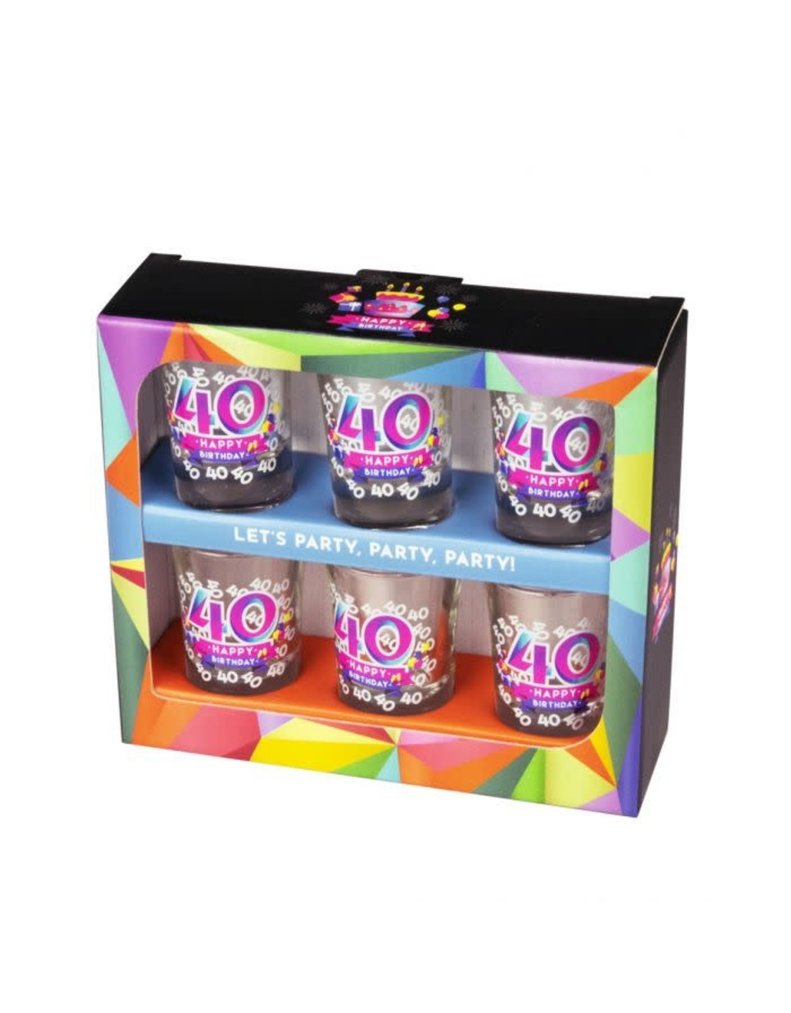 Paperdreams 6 Happy Shot Glasses 40 jaar - 6 Borrelglaasjes 40 jaar