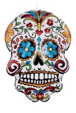 Opblaasbare Hangdecoratie Day of the Dead Skelet, Wit