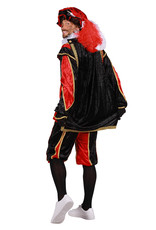 Piet Velours de Panne met Cape "Bilbao", Rood-Zwart