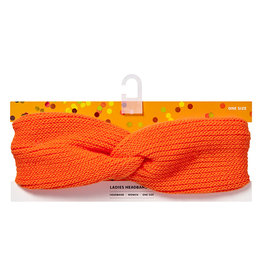 Gebreide Haarband Fluor Oranje