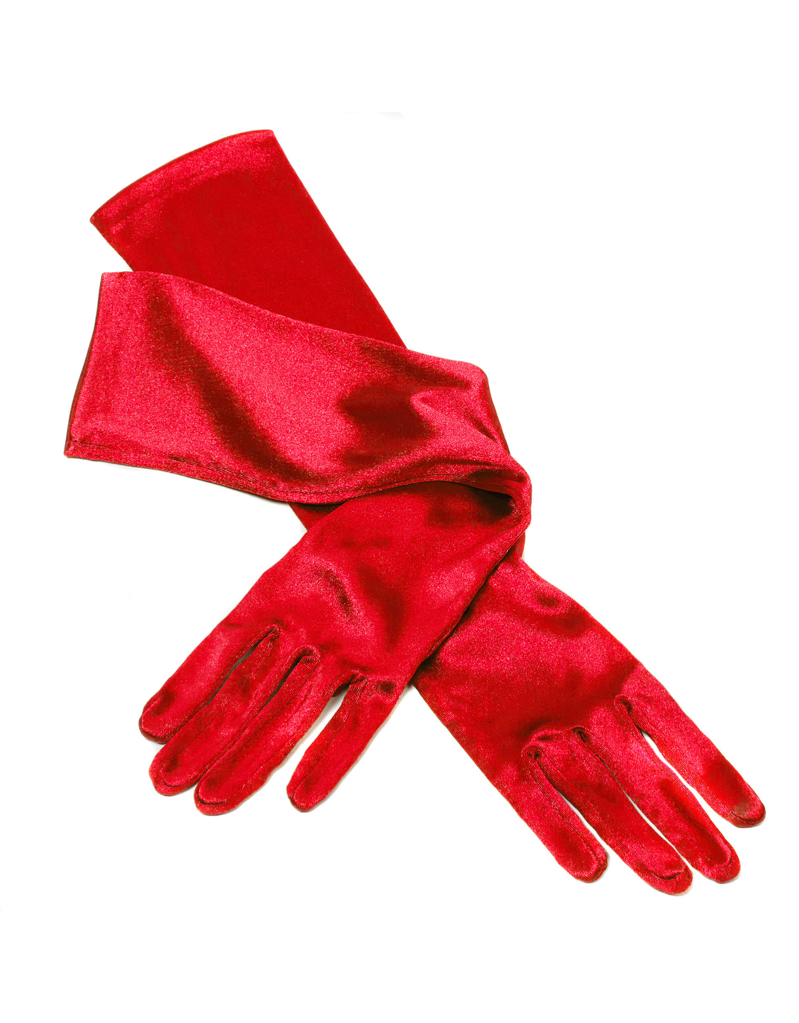 Gala handschoenen elastisch 48 cm lang, Rood