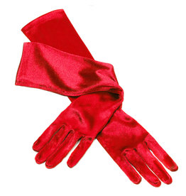 Gala handschoenen elastisch 48 cm lang, Rood