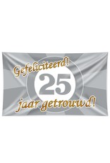 XXL Gevel vlag - 25 Jaar Getrouwd (150x90cm)