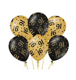 Classy Party Ballonnen - Cijfer 16 (6 Stuks, 30cm)