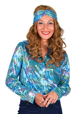 Disco Shirt Dame, Turquoise