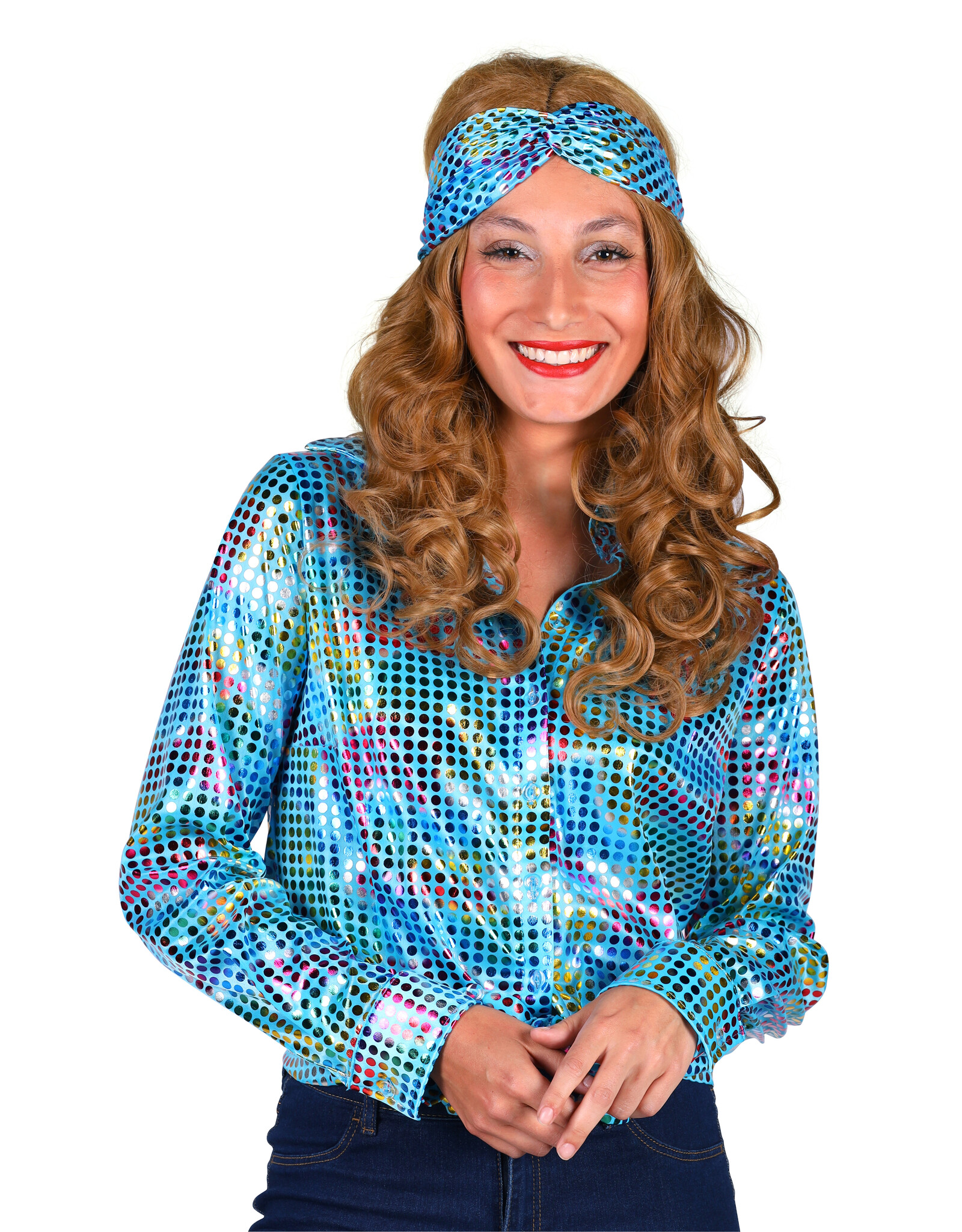 Disco Shirt Dame, Turquoise