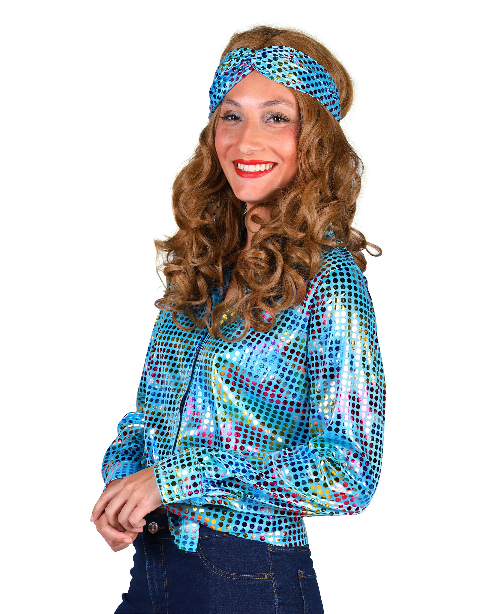 Disco Shirt Dame, Turquoise