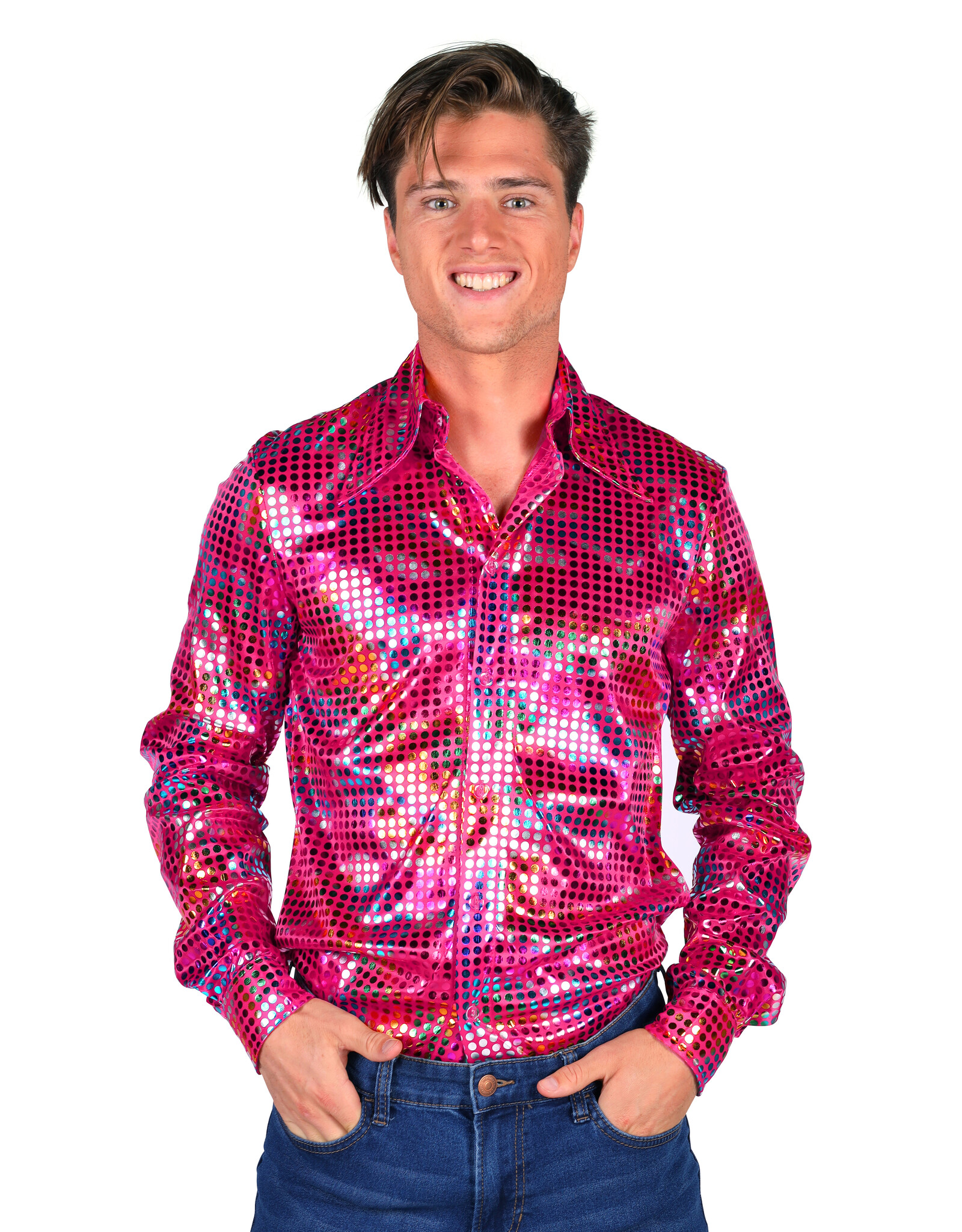 Shirt Disco Heren, Pink