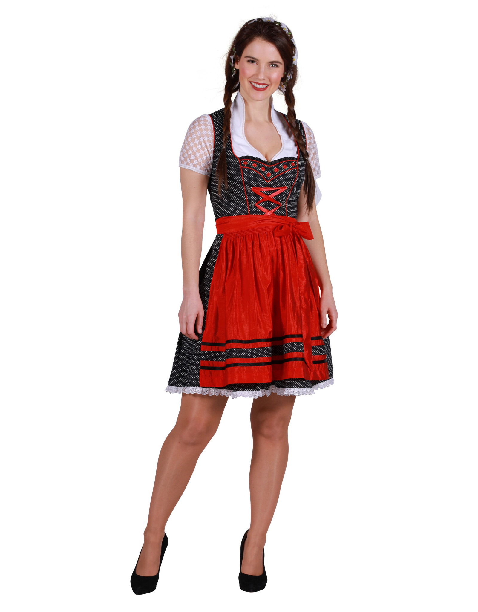 Dirndl Anna-Sophie, Zwart-Rood