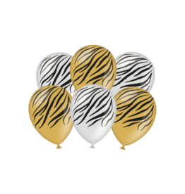 Party Ballonnen - Zebra (30cm, 6 Stuks)