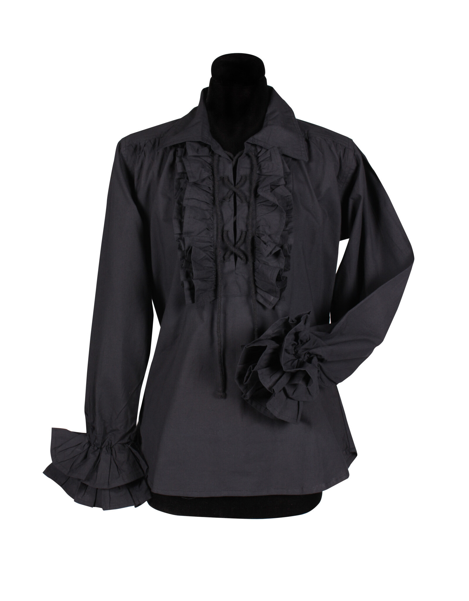 Piratenblouse Dame, Zwart