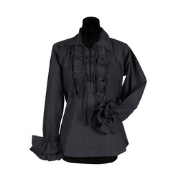 Piratenblouse Dame, Zwart