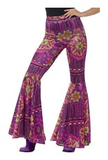 Psychedelic Flared Broek Pink, Dames