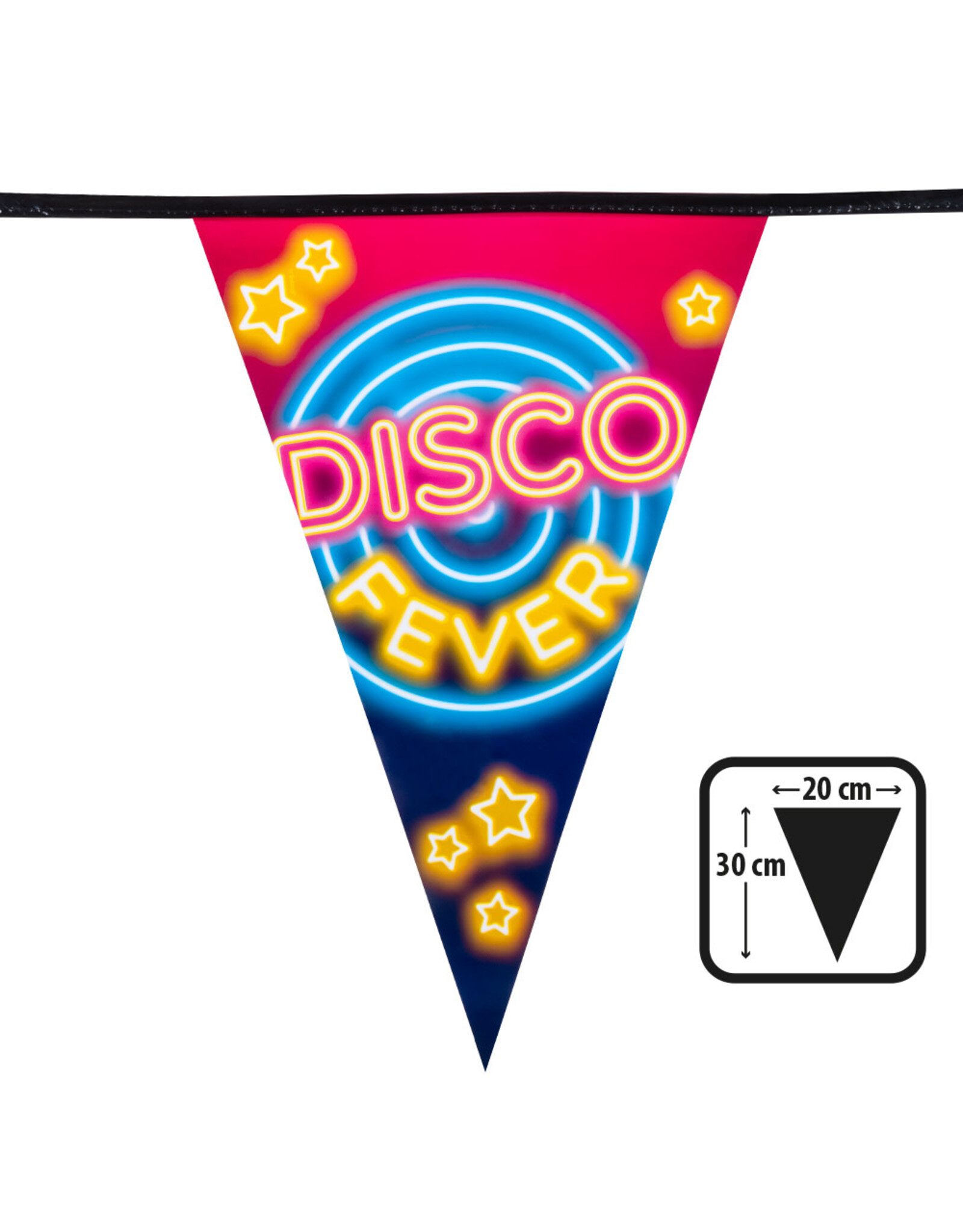 PE vlaggenlijn 'DISCO FEVER' (30 x 20 cm)(6 m)