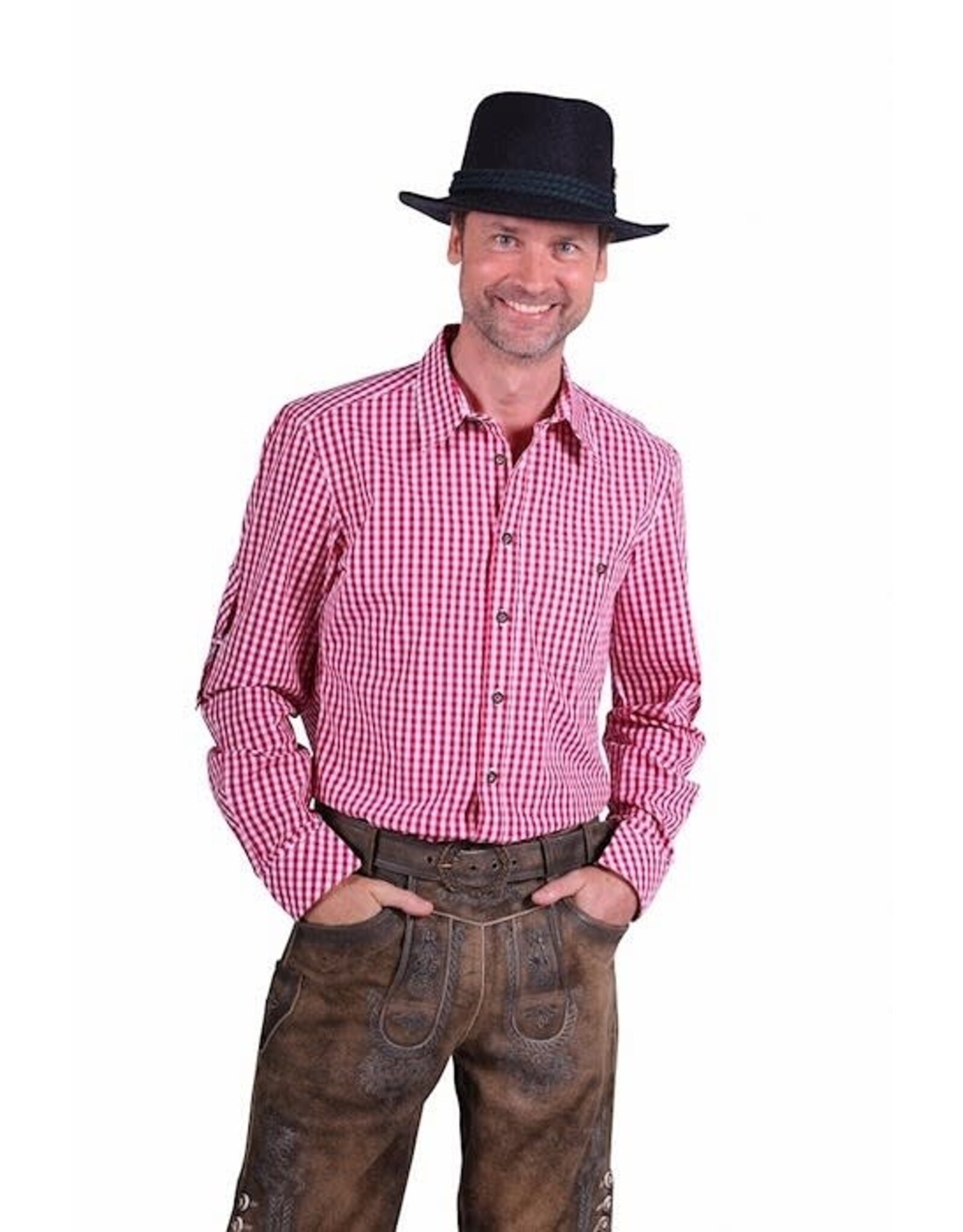 Tiroler blouse ''Maximillian'', Rood-Wit