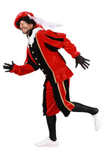 Piet Polyester Fluweel 'Populair', Zwart-Rood