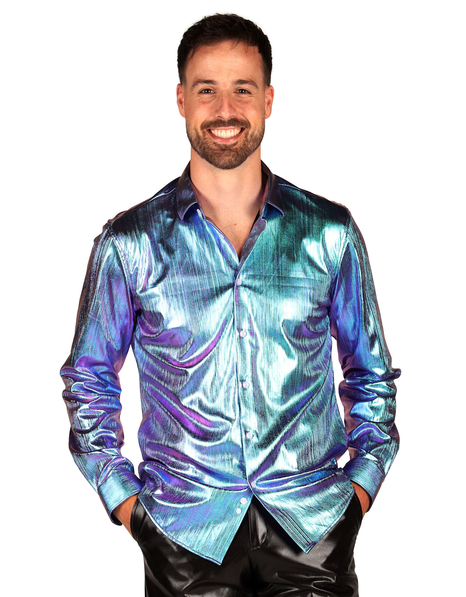 Blouse heer "Shining Star", Petrol